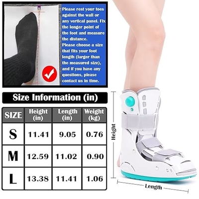 حذاء المشي القصير Air Walker Boot Short Walker Brace حذاء المشي الحذاء العظمي للكاحل الملتوي المزود