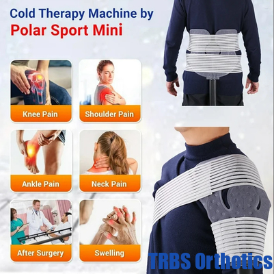 نظام العلاج البارد نظام آلة الثلج لعلاج جراحة الركبة ACL - مضخة هادئة، مجموعة مرنة، محمولة، آلة ثلج الركبة، مثالية للإصابات الرياضية، آلام الركبة، التوتر والصلابة، التشنج المزود